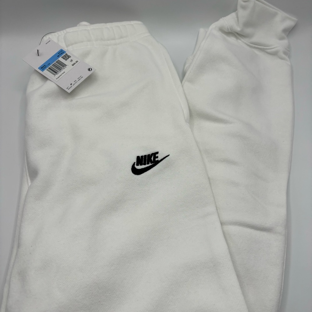 Nike Men's Sportswear Club Fleece Joggers Medium Long White/Black  BV2671-100